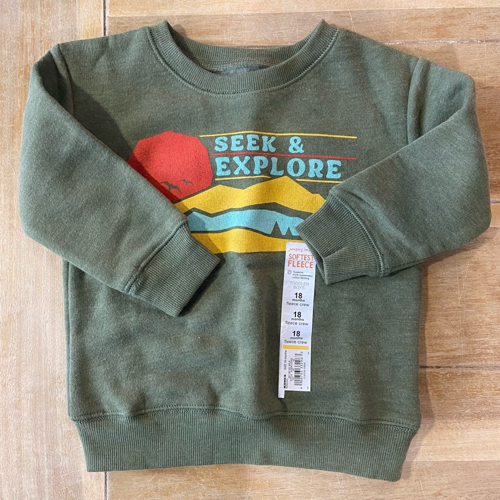 Baby & Toddler Boy Jumping Beans Graphic Fleece Crewneck Sweatshirt (18M)